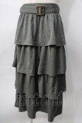 axes femme / ボリュームティアードスカート  カーキ Y-25-08-02-101-AX-SK-SZ-ZY