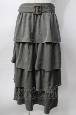 画像1: axes femme / ボリュームティアードスカート  カーキ Y-25-08-02-101-AX-SK-SZ-ZY