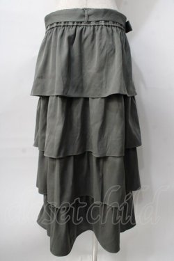 画像2: axes femme / ボリュームティアードスカート  カーキ Y-25-08-02-101-AX-SK-SZ-ZY