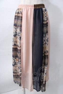 画像1: axes femme / 柄切換スカート   Y-25-08-02-102-AX-SK-SZ-ZY