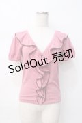 LIZ LISA / ブラウス風フリル半袖トップス 0 ピンク Y-25-08-07-008-LO-TO-SZ-ZI