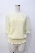 LIZ LISA / ドットメッシュスリーブニット 0 イエロー Y-25-08-07-009-LO-TO-SZ-ZY
