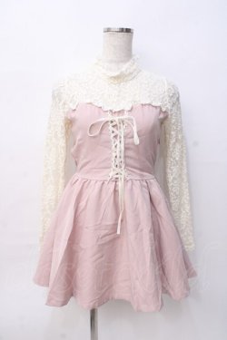 画像1: LIZ LISA / レース切替ビスチェワンピース 0 ピンク Y-25-08-07-010-LO-OP-SZ-ZY