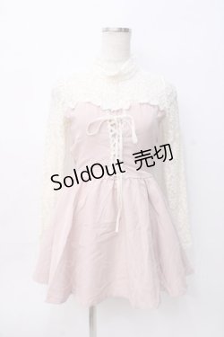 画像1: LIZ LISA / レース切替ビスチェワンピース 0 ピンク Y-25-08-07-010-LO-OP-SZ-ZH