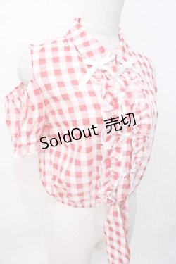 画像4: LIZ LISA / 肩あきギンガムブラウス 0 アカ Y-25-08-07-001-LO-BL-SZ-ZI