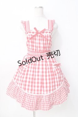 画像1: LIZ LISA / ギンガムエプロン風ワンピース 0 アカ Y-25-08-07-020-LO-OP-SZ-ZH