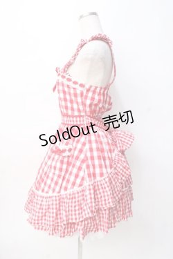 画像2: LIZ LISA / ギンガムエプロン風ワンピース 0 アカ Y-25-08-07-020-LO-OP-SZ-ZH