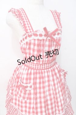 画像4: LIZ LISA / ギンガムエプロン風ワンピース 0 アカ Y-25-08-07-020-LO-OP-SZ-ZH