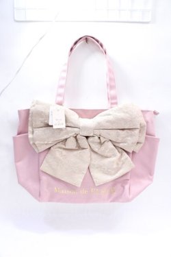 画像1: Maison de FLEUR / ルミネ限定レースビッグリボントートMバッグ F ベージュ Y-25-08-08-001-LO-BG-SZ-ZY