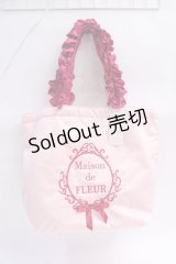 Maison de FLEUR / マットサテンフリルハンドルトートMバッグ F ピンク Y-25-08-08-004-LO-BG-SZ-ZY