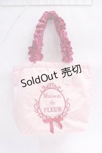 Maison de FLEUR / マットサテンフリルハンドルトートMバッグ F ピンク Y-25-08-08-004-LO-BG-SZ-ZY