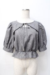 axes femme / フロントリボンブラウス F グレー Y-25-08-08-034-AX-BL-SZ-ZY