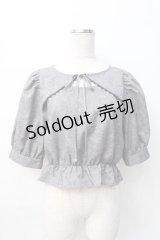 axes femme / フロントリボンブラウス F グレー Y-25-08-08-034-AX-BL-SZ-ZY