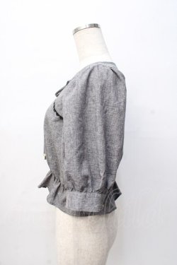 画像2: axes femme / フロントリボンブラウス F グレー Y-25-08-08-034-AX-BL-SZ-ZY