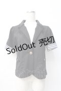 axes femme / 半袖ロールアップカットジャケット M 黒 Y-25-08-08-036-AX-JA-SZ-ZI