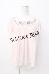 axes femme / 襟付きプリーツAラインプルオーバー M ピンク Y-25-08-08-037-AX-TO-SZ-ZY