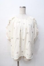 画像1: axes femme / ローズ刺繍フリルプルオーバー M 生成り３ Y-25-08-08-038-AX-BL-SZ-ZT101 (1)
