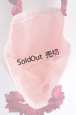 画像3: Maison de FLEUR / マットサテンフリルハンドルトートMバッグ F ピンク Y-25-08-08-004-LO-BG-SZ-ZY