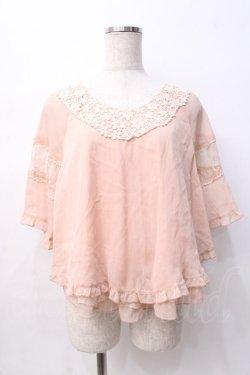 画像1: axes femme / Backデザインシフォントップス M アワピンク Y-25-08-08-041-AX-TO-SZ-ZY