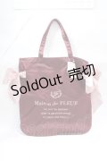Maison de FLEUR / 受注限定Bordeauxキャンバストートバッグ F ピンクベージュ Y-25-08-08-005-LO-BG-SZ-ZT500