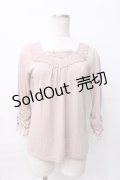 axes femme / 七分袖プルオーバー M 淡ピンク Y-25-08-08-044-AX-TO-SZ-ZY