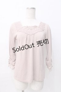 axes femme / 七分袖プルオーバー M 淡ピンク Y-25-08-08-044-AX-TO-SZ-ZY