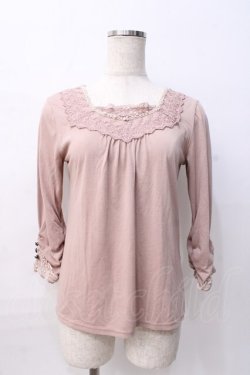 画像1: axes femme / 七分袖プルオーバー M 淡ピンク Y-25-08-08-044-AX-TO-SZ-ZY