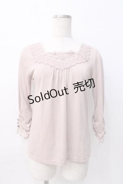 画像1: axes femme / 七分袖プルオーバー M 淡ピンク Y-25-08-08-044-AX-TO-SZ-ZY