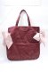 画像2: Maison de FLEUR / 受注限定Bordeauxキャンバストートバッグ F ピンクベージュ Y-25-08-08-005-LO-BG-SZ-ZY (2)