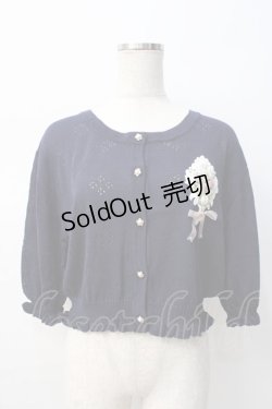 画像1: axes femme / ブーケ手刺繍サマーカーディガン F 紺 Y-25-08-08-045-AX-TO-SZ-ZY