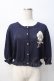 画像1: axes femme / ブーケ手刺繍サマーカーディガン F 紺 Y-25-08-08-045-AX-TO-SZ-ZY (1)