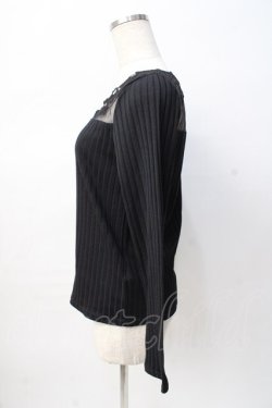 画像2: axes femme / 繊細レース長袖インナー M 黒 Y-25-08-08-046-AX-TO-SZ-ZY