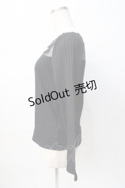 画像2: axes femme / 繊細レース長袖インナー M 黒 Y-25-08-08-046-AX-TO-SZ-ZY