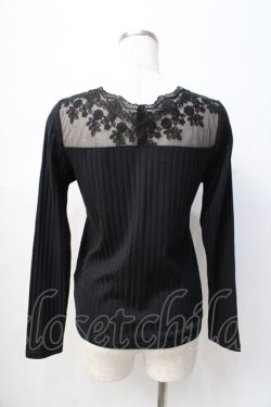 画像3: axes femme / 繊細レース長袖インナー M 黒 Y-25-08-08-046-AX-TO-SZ-ZY