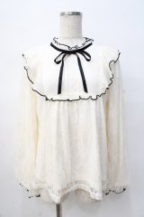 axes femme / バイカラーメローレースプルオーバー F 生成り Y-25-08-08-051-AX-TO-SZ-ZY