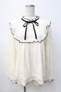 axes femme / バイカラーメローレースプルオーバー F 生成り Y-25-08-08-051-AX-TO-SZ-ZY