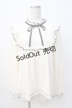 画像1: axes femme / バイカラーメローレースプルオーバー F 生成り Y-25-08-08-051-AX-TO-SZ-ZI