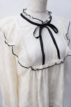 画像4: axes femme / バイカラーメローレースプルオーバー F 生成り Y-25-08-08-051-AX-TO-SZ-ZY