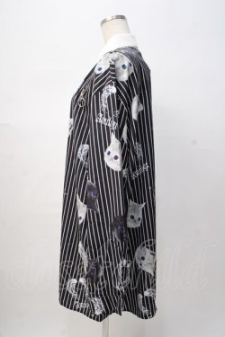 画像2: Amilige / バイカラーCATプリントシャツ F ホワイト Y-25-08-08-052-PU-BL-SZ-ZY