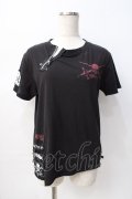 MAD / 半袖プリントカットソー  黒 Y-25-08-08-053-PU-TO-SZ-ZY