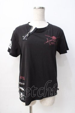 画像1: MAD / 半袖プリントカットソー  黒 Y-25-08-08-053-PU-TO-SZ-ZY