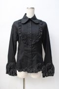 PEACE NOW / フリルブラウス M 黒 Y-25-08-08-055-PU-BL-SZ-ZY