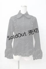 PEACE NOW / フリルブラウス M 黒 Y-25-08-08-055-PU-BL-SZ-ZY