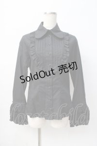 PEACE NOW / フリルブラウス M 黒 Y-25-08-08-055-PU-BL-SZ-ZY