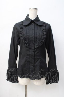画像1: PEACE NOW / フリルブラウス M 黒 Y-25-08-08-055-PU-BL-SZ-ZY