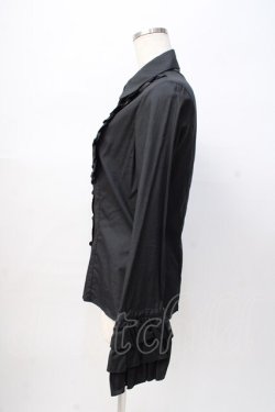 画像2: PEACE NOW / フリルブラウス M 黒 Y-25-08-08-055-PU-BL-SZ-ZY