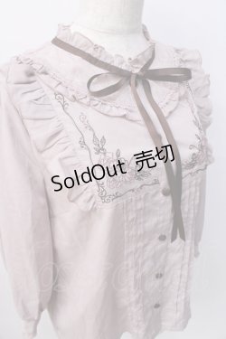 画像4: axes femme / クラシカル刺繍七分袖ブラウス M 淡ピンク Y-25-08-08-056-AX-BL-SZ-ZI