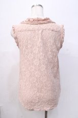 画像3: axes femme / 衿パール総レースノースリーブブラウス M 淡ピンク Y-25-08-08-057-AX-BL-SZ-ZI (3)