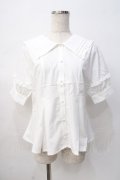 axes femme POETIQUE / フリルデザインセーラーブラウス M 生成り Y-25-08-08-058-AX-BL-SZ-ZY