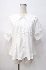 axes femme POETIQUE / フリルデザインセーラーブラウス M 生成り Y-25-08-08-058-AX-BL-SZ-ZY